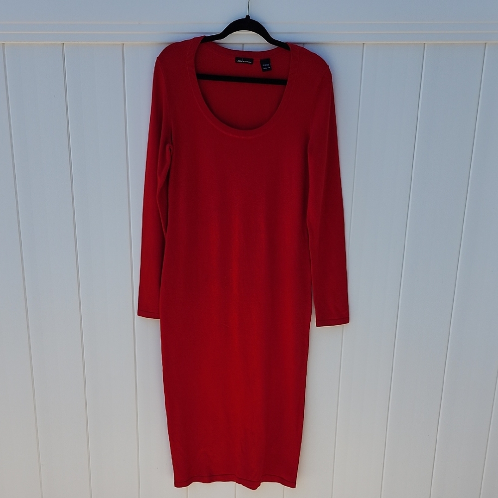 Moda International Bold Red Long Sleeve Dress
